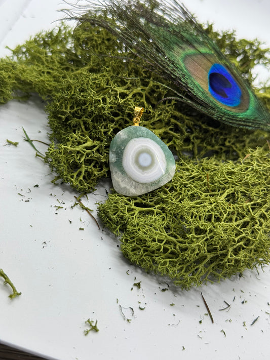 Halbgeschliffener Ozean Jaspis Anhänger