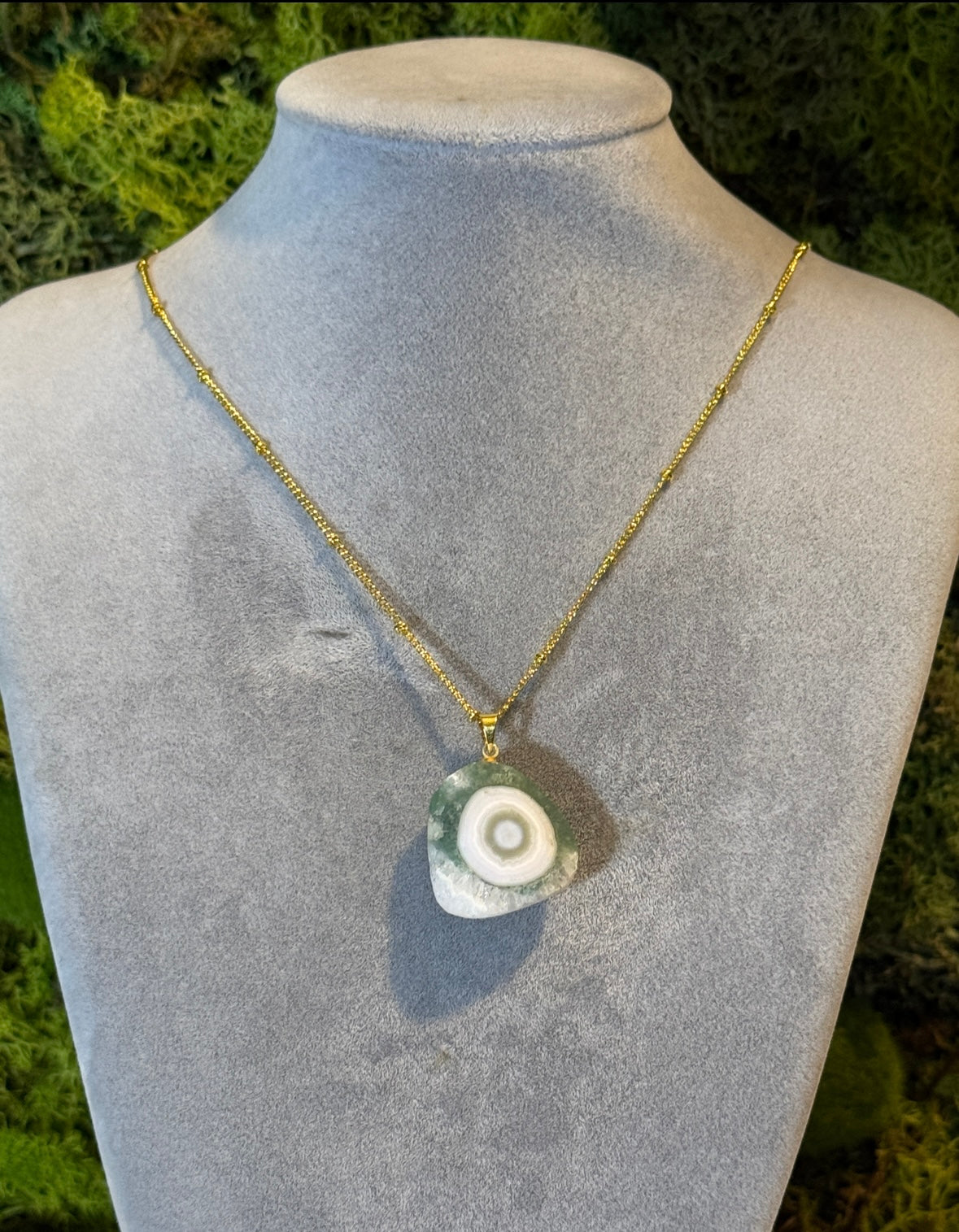 Halbgeschliffener Ozean Jaspis Anhänger