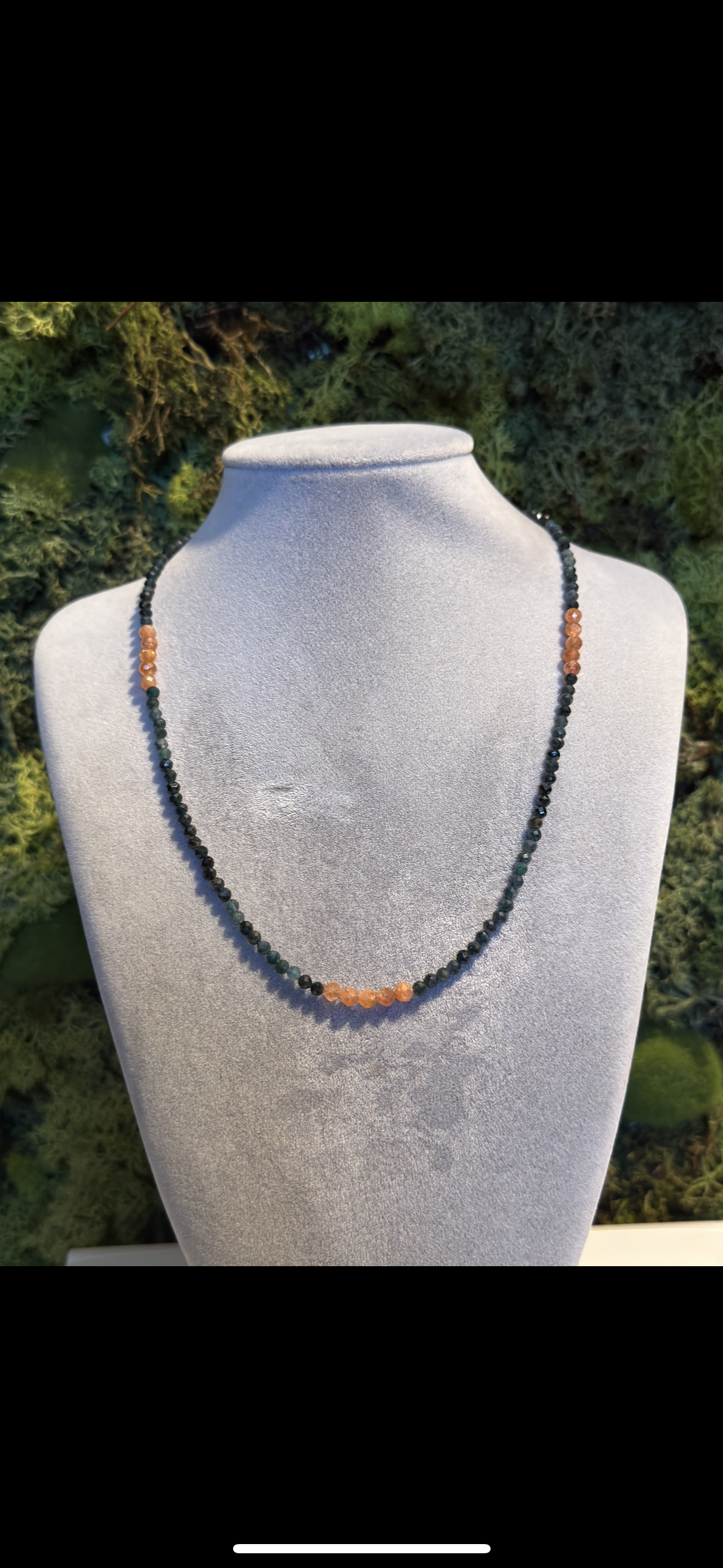 Chokerkette aus Indigolith und Sonnenstein