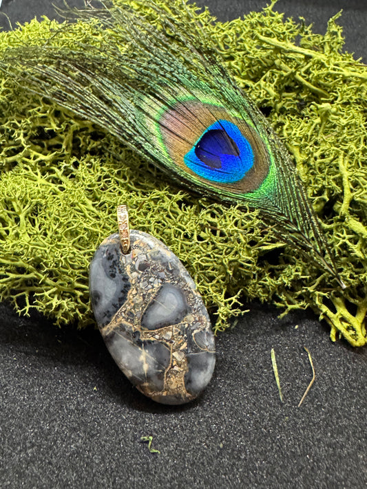 Schwarzer maligano Jaspis Anhänger