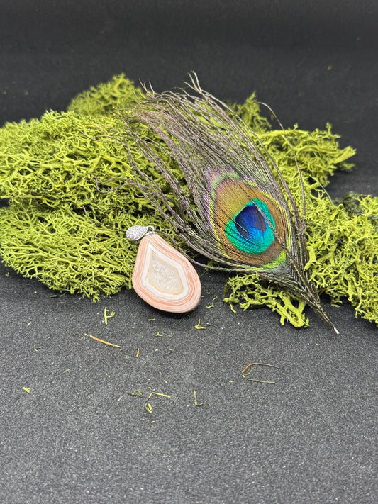 pinker Bodswana Achat Anhänger